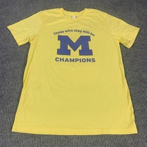 Michigan Wolverines T‎ Shirt Womens L Yellow Orange Bowl Champions 2021 Football